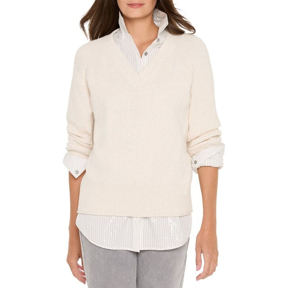 Nic & Zoe Womens Nic+Zoe Shaker Stitch Sweater